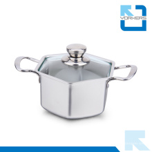 304 18/8 Pot en acier inoxydable en hexagone et pot de soupe